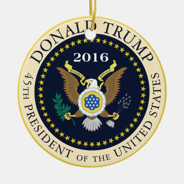 45th President of the United States Ceramic Ornament (Front)