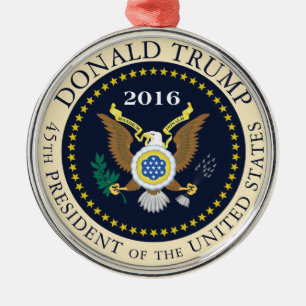 45th President of the United States Metal Ornament
