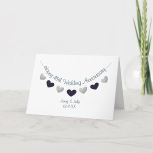 45th sapphire wedding anniversary bunting design card