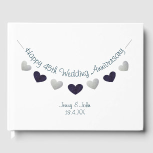 45th sapphire wedding anniversary bunting design guest book