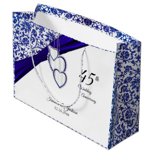 45th Sapphire Wedding Anniversary Large Gift Bag