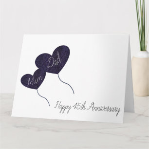 45th sapphire wedding anniversary mom & dad card
