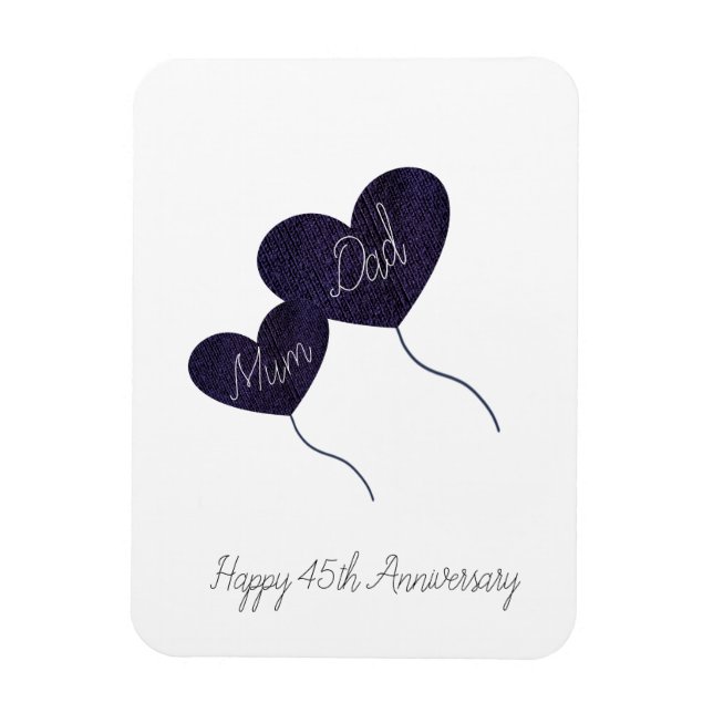 45th sapphire wedding anniversary mom & dad magnet (Vertical)