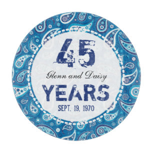 45th Sapphire Wedding Anniversary Paisley Pattern Cutting Board