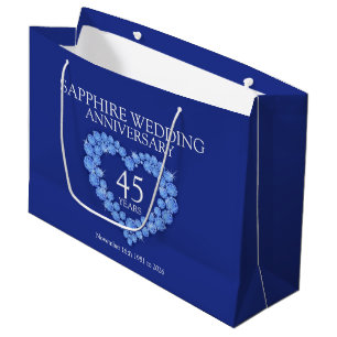 45th sapphire wedding anniversary photo gift bag