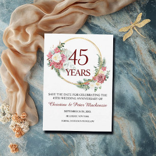 45th Sapphire Wedding Anniversary  Save The Date