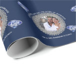 45th Wedding Anniversary - ADD PHOTO Sapphire Blue Wrapping Paper<br><div class="desc">Attractive commemorative 45th sapphire Blue Wedding Anniversary gift. Perfect for parents, good friends and colleagues. You can edit the templates using the customize or personalize tab. ____________________________________________________________________________ 1. For assistance, custom design or matching items (view the collection attached) contact Designer LeahG via the contact tab below. ____________________________________________________________________________ 2. For updates...</div>