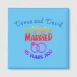 45th Wedding Anniversary Custom Names Sapphire Magnet<br><div class="desc">Commemorate your forty-fifth wedding anniversary with this light blue background,  custom magnet. Personalize the names in sapphire blue text to your own or the couple celebrating this milestone. Great idea for a party favour too!</div>