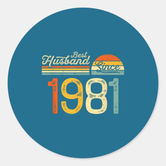 45th Wedding Anniversary Husband Since Classic Round Sticker (Front)