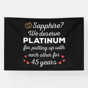 45th Wedding Anniversary I - Sapphire Funny Couple Banner