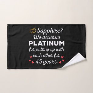 45th Wedding Anniversary I - Sapphire Funny Couple Bath Towel Set