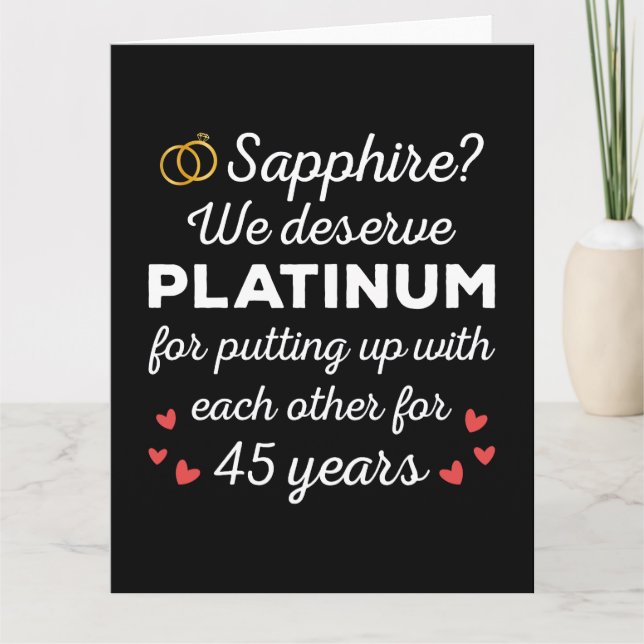 45th Wedding Anniversary I - Sapphire Funny Couple Card (Front)