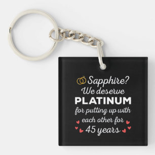 45th Wedding Anniversary I - Sapphire Funny Couple Keychain