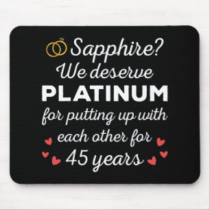 45th Wedding Anniversary I - Sapphire Funny Couple Mouse Pad
