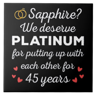45th Wedding Anniversary I - Sapphire Funny Couple Tile