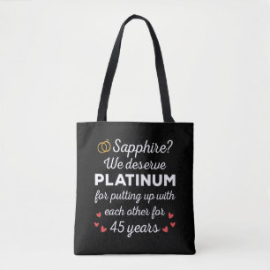 45th Wedding Anniversary I - Sapphire Funny Couple Tote Bag