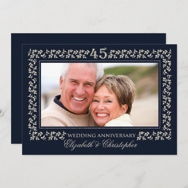 45th Wedding Anniversary Party | Custom Photo Invitation (Front/Back)