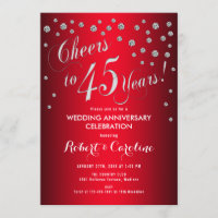 45th Wedding Anniversary - Red & Silver