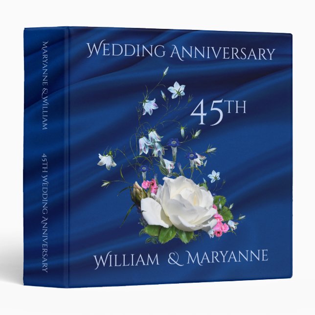 45th Wedding Anniversary Roses Custom Memories Binder (Front/Spine)