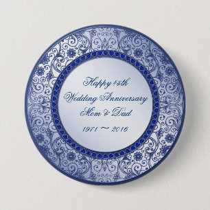 45th Wedding Anniversary Round Button