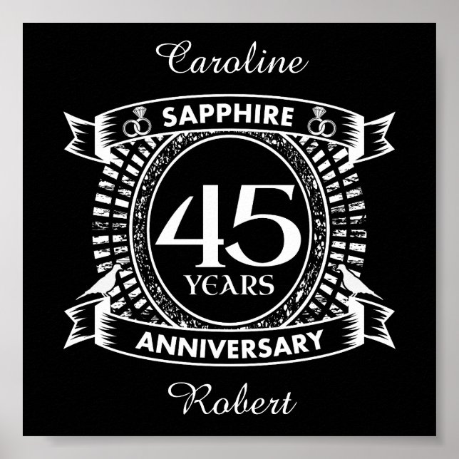 45th wedding anniversary sapphire crest poster (Front)