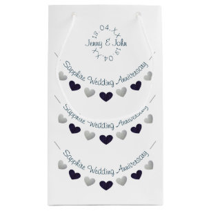 45th Wedding Anniversary sapphire heart Small Gift Bag