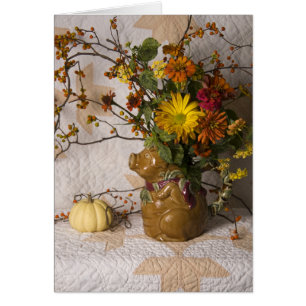 4603 Pig Pitcher Thanksgiving Greeting Card