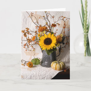 4663 Carte d'anniversaire florale d'automne