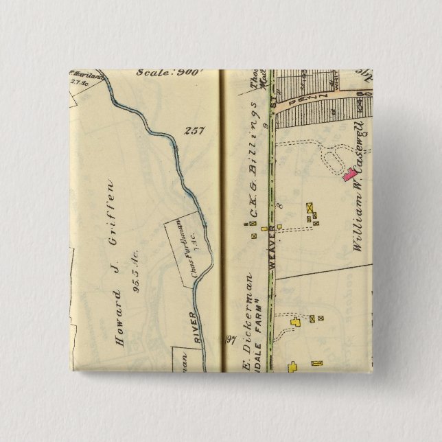 46-47 White Plains, Scarsdale 2 Inch Square Button (Front)