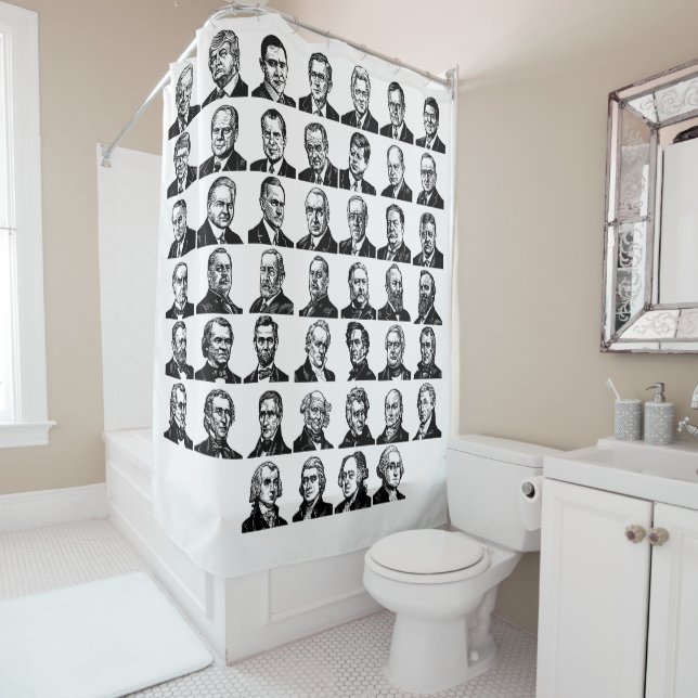 46 présidents rideau de douche (En situation)