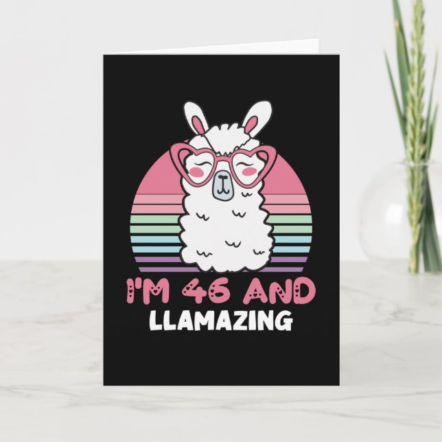 46 Year Old Bday Llamazing Llama 46th Birthday Card (Front)
