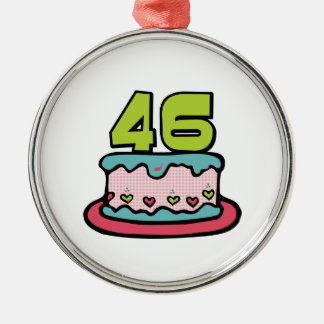 46 Year Old Birthday Cake Metal Ornament