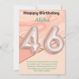 46 year old girls Happy Birthday card