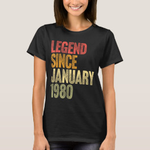 46 Year Old Legend Since January 1980 Retro 46th B T-Shirt