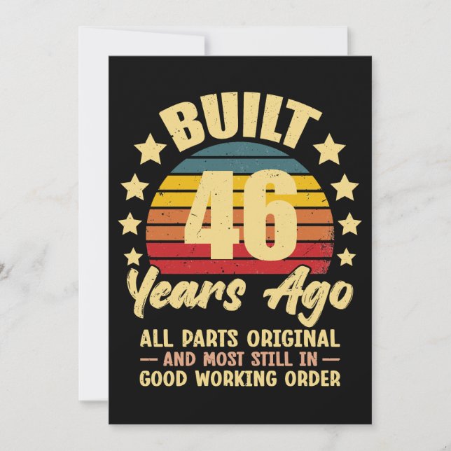46 Years Ago All Parts Original 46th Birthday Card (Front)