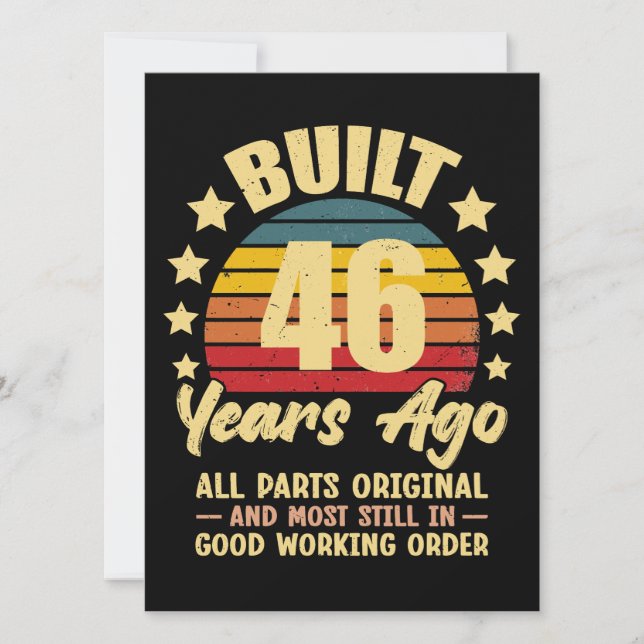 46 Years Ago All Parts Original 46th Birthday Invitation (Front)