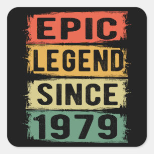 46 Years Old Bday 1979 Epic Legend 46th Birthday Square Sticker