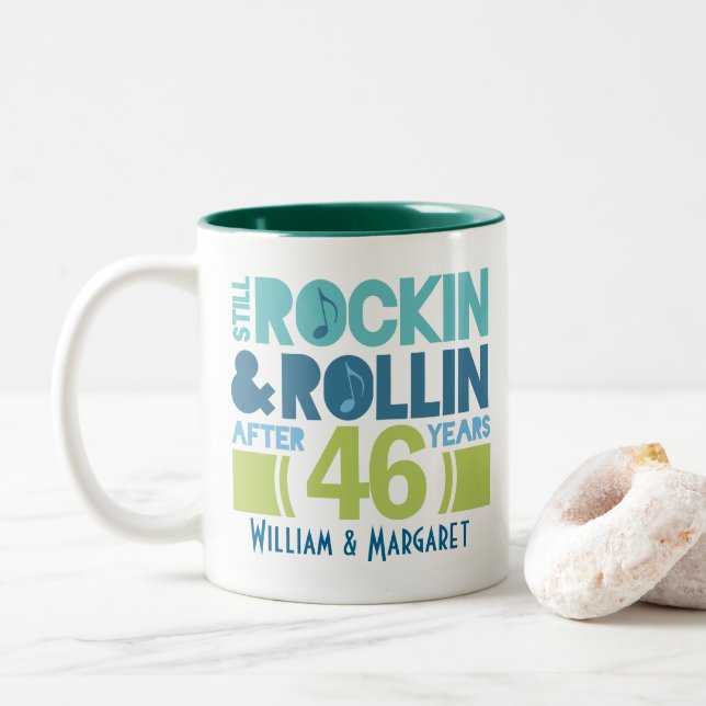 46th Anniversary Personalized Mug Gift (With Donut)
