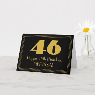 46th Birthday: Art Deco Inspired Look "46" & Name Card