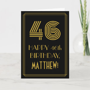 46th Birthday: Art Deco Inspired Look "46" & Name Card