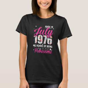 46th Birthday Awesome Since July 1976 Floral T-Shirt