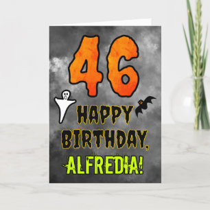 46th Birthday: Eerie Halloween Theme + Custom Name Card