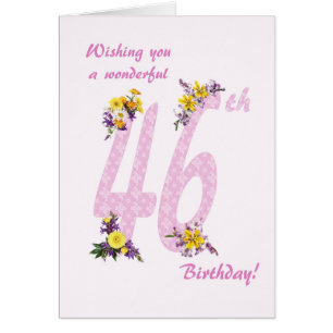 46th Birthday Flower Decorated Numbers