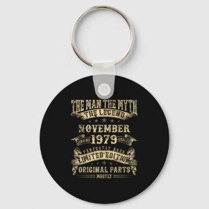 46th Birthday For Men Mythology Of November 1979  Keychain