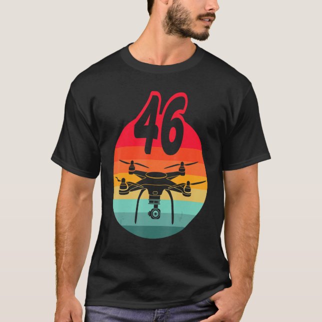 46th Birthday I Retro Remote Control Drones With C T-Shirt (Front)