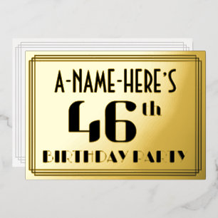 46th Birthday Party: Art Deco Look “46” and Name