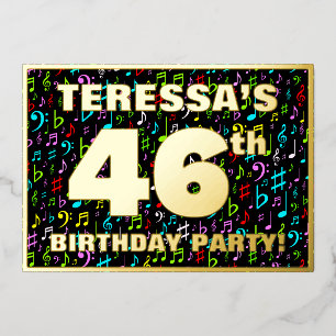 46th Birthday Party — Fun, Colourful Music Symbols
