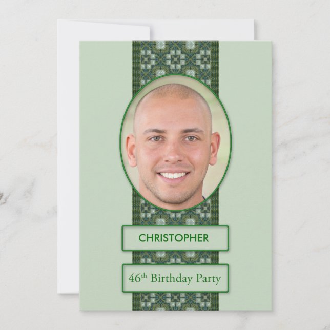 46th Birthday Party Invitation Picture + Name (Front)