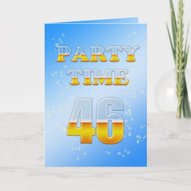 46th birthday party invitation with lots of beer (Front)