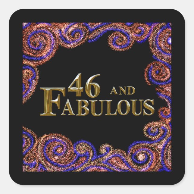 46th Birthday  Square Sticker (Front)